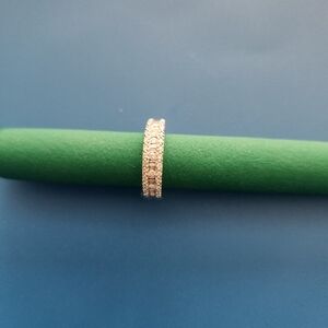 Diamond baguette bang 10k white gold size 6.